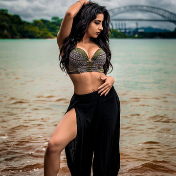 Using natural light to get a fresher and natural shoot.  We wanted to achieve a wide shot to highlight the model, textures and colors of the sea.