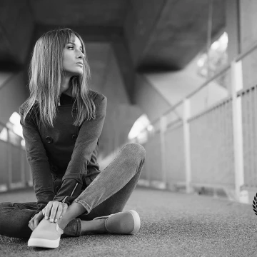 It was raining. So, Vita and I fleed under a railway bridge and took pictures on the bridge for pedestrians underneath.<br />
<br />
We used the available light for this shot.<br />
<br />
P: @Christian.giger.photography (FB+IG)<br />
M: @vitagoncharuk (IG)<br />
<br />
www.cg-photography.com