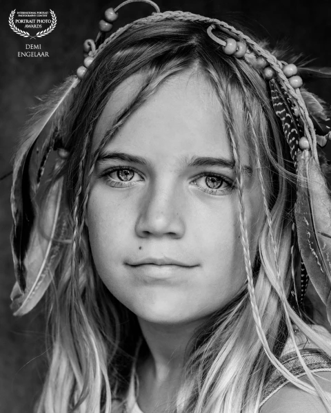 Cool teenage girl with country Indiana look in black and white