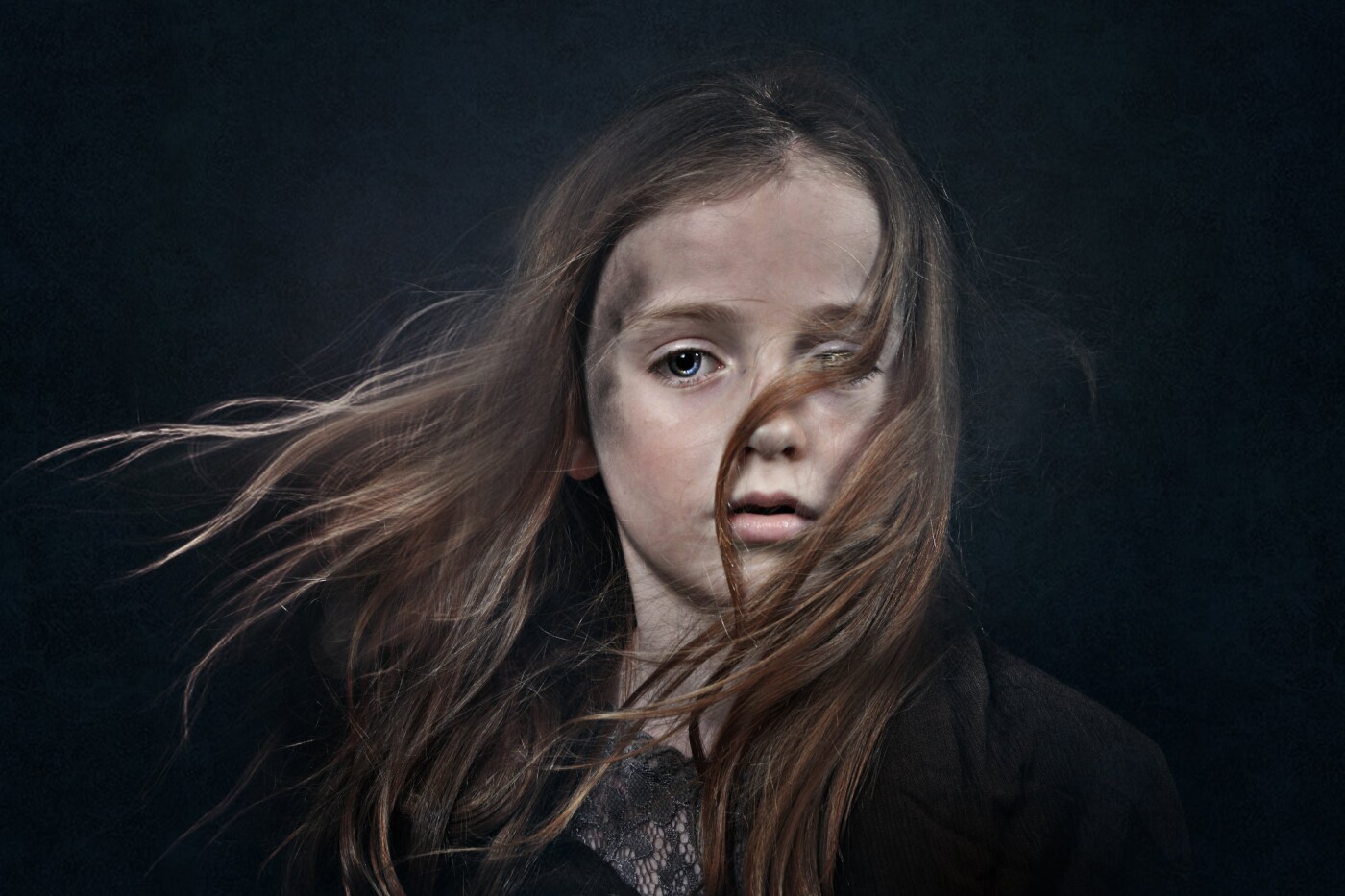 Young Cosette  inspire by Les Miserables. Model Jessica Emily Venn has heart in the character from this famous musical, photographing the iconic image that carries the all too familiar tale of hope.
