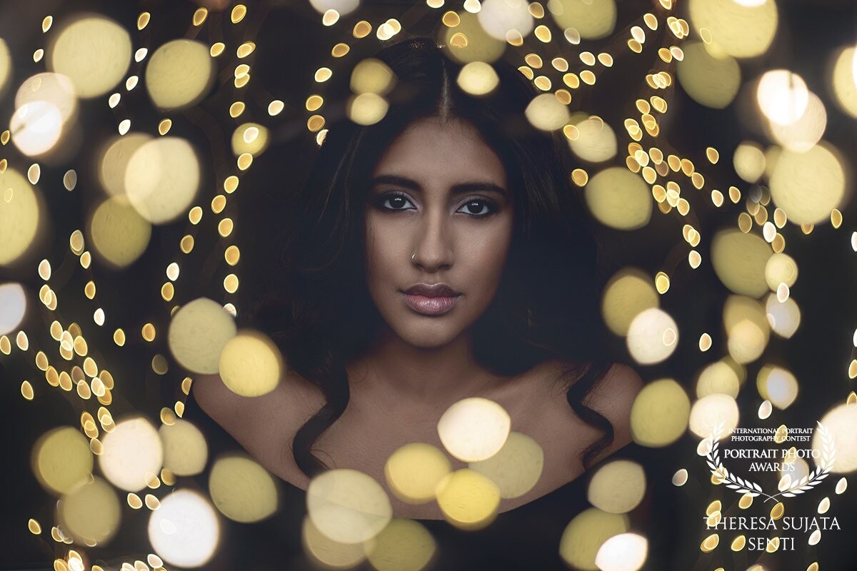 A beautiful young girl, delicate fairy lights and two people who helped me by holding them in place. That’s all I needed to create this picture. Huge thank you to all of you!<br />
<br />
Photographer: SujARTa / Theresa Sujata Senti <br />
Model: Poojah<br />
MuA: Gina da Mutten<br />
https://www.facebook.com/Gina-Da-Mutten-Hair-and-Make-up-Artist-1824385447815418/?ref=br_rs<br />
https://www.instagram.com/gina_da_mutten/<br />
<br />
