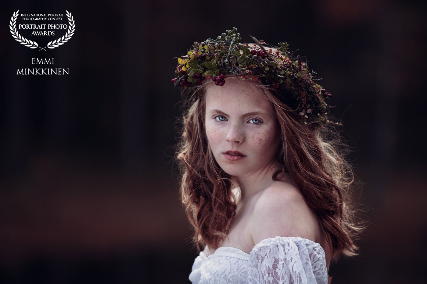 I wanted to photoshoot this beautiful girl in forest because her blue eyes and gorgeous freckles makes me think blue sky and autumn colors. She is like goddes of the Finnish birch forest.