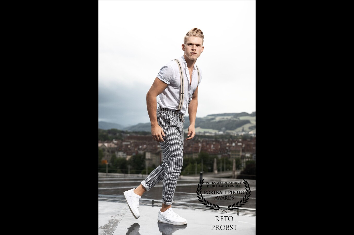 I made this picture of Jan on a rainy day. We were allowed on the roof of the Kursaal Bern. It was great shooting and I look forward to more with him.<br />
Camera: Canon EOS 5D Mark IV / 24-70mm f2.8