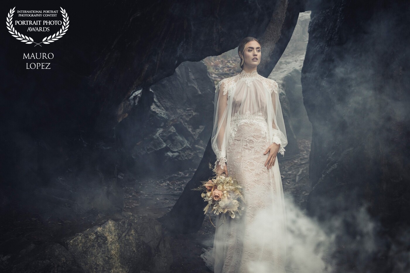 A mystical/arty bridal shoot with Carolina in Stockholm, the idea was to create a mystical mood to the scene so we added some smoke and nature added some rain. 