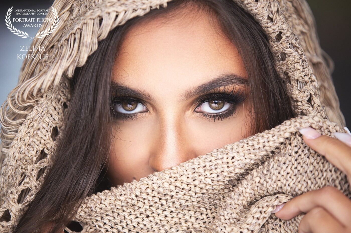 One of my favorite photos. What we used as a scarf was her cardigan. Sometimes you just have to try it. Thank you, Burcu. Makeup by Afiza Alija.