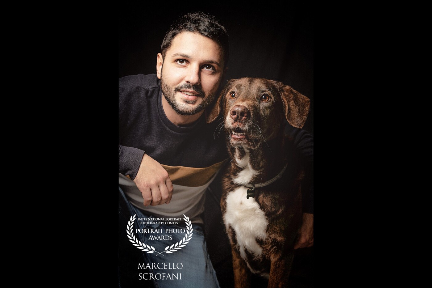 This Portrait is the very first of a pet focused portrait project and want to express the empathy between a man and in this case his Dog, both excited when we showed them some delicious  food :)