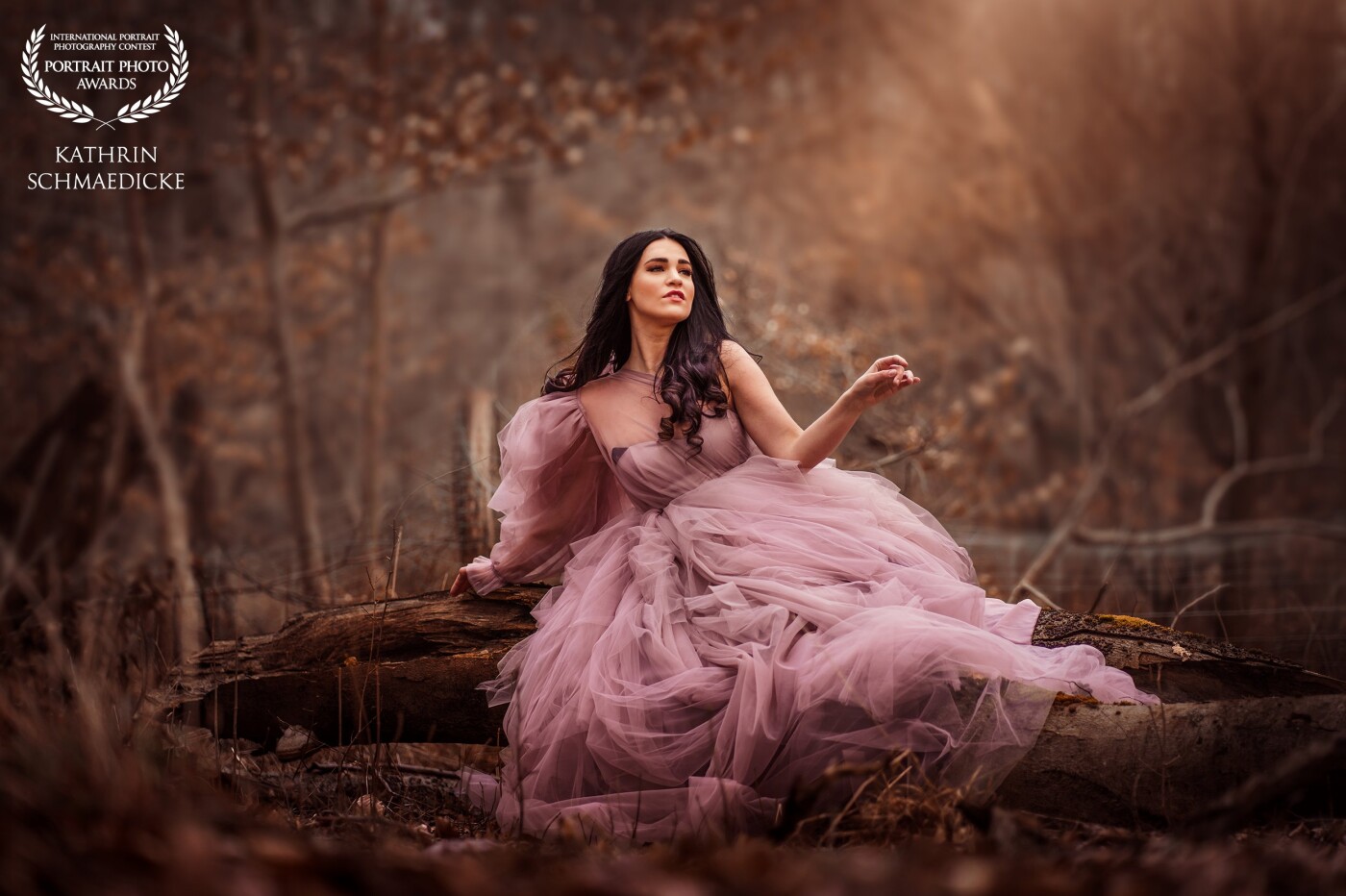 the beauty of nature in harmony with an enchantment of man...a beautiful woman in a breathtakingly beautiful dress.