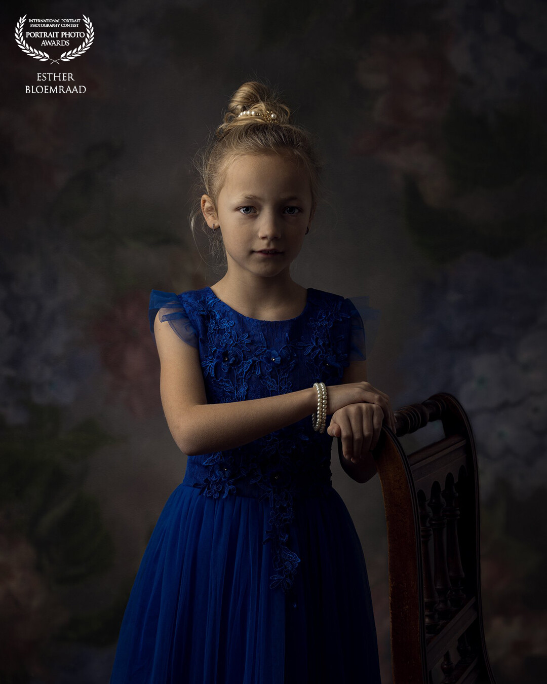 A portrait of Saar in a stunning blue dress she found among my outfits for the shoots. By using soft lighting, a beautiful fine art portrait is created, taking us a little back in time.<br />
<br />
Model: Saar<br />
Photo & edit: @estherbloemraad.fotografie