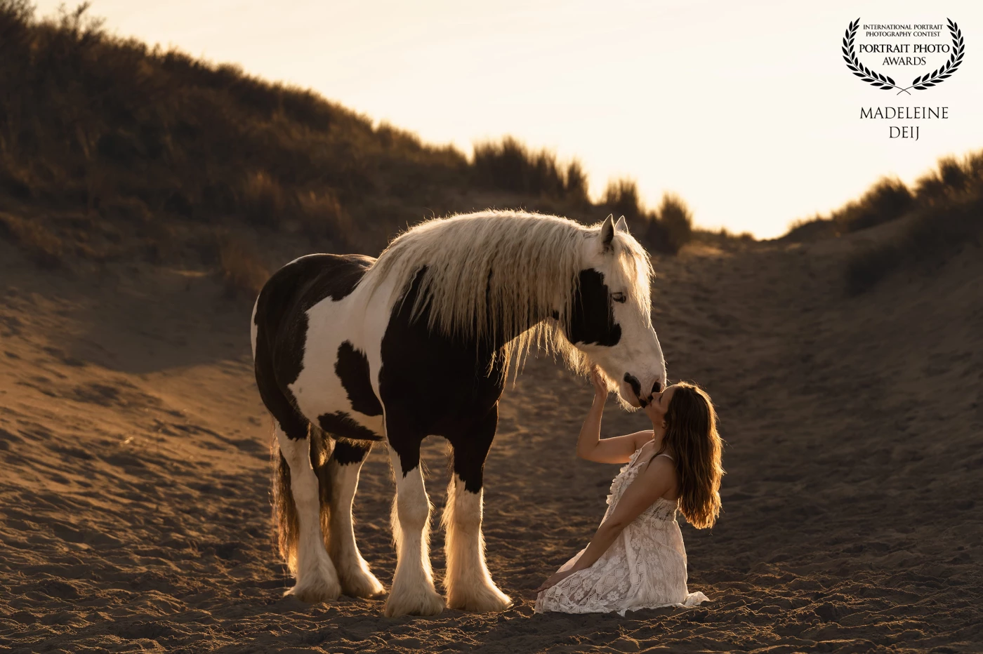 This was such a magical evening! The horse is Alano and the model is Liselotte and this is Renesse beach.