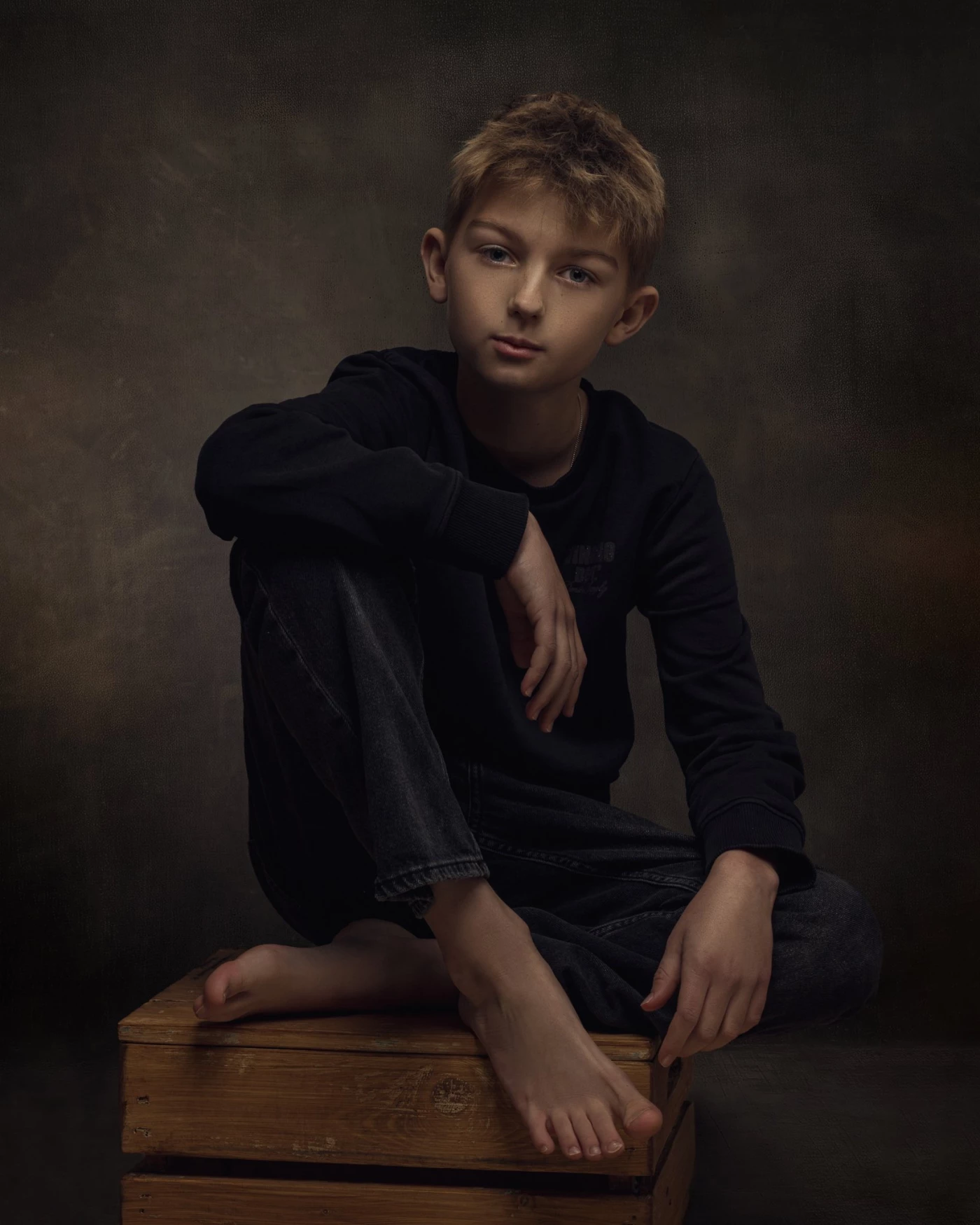 A quiet portrait in butterfly light. The symmetry of the light highlights the calm, the posture, the...